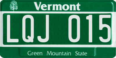 VT license plate LQJ015