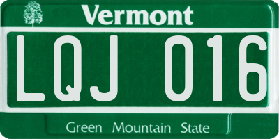 VT license plate LQJ016