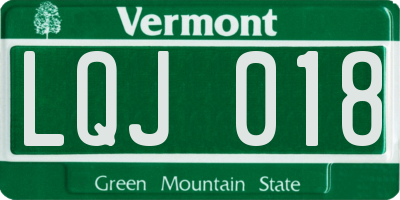 VT license plate LQJ018