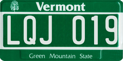 VT license plate LQJ019