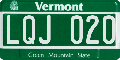 VT license plate LQJ020