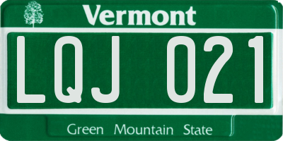 VT license plate LQJ021
