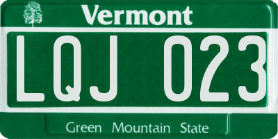 VT license plate LQJ023
