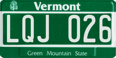 VT license plate LQJ026