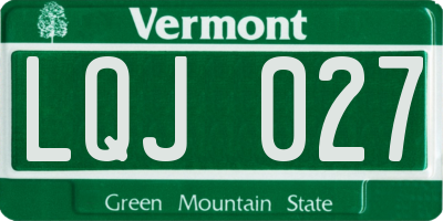 VT license plate LQJ027