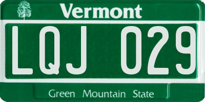 VT license plate LQJ029