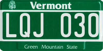 VT license plate LQJ030
