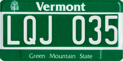 VT license plate LQJ035