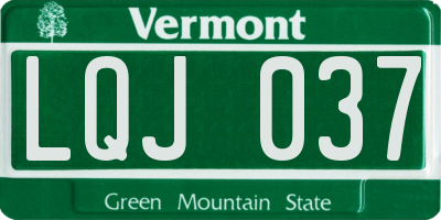 VT license plate LQJ037