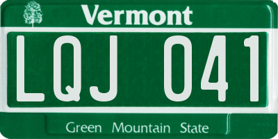 VT license plate LQJ041