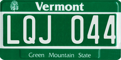 VT license plate LQJ044
