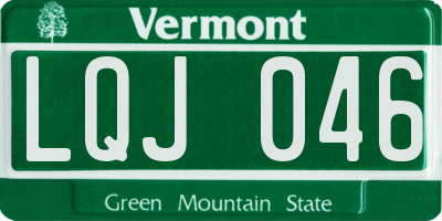 VT license plate LQJ046