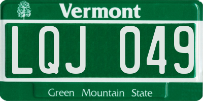 VT license plate LQJ049