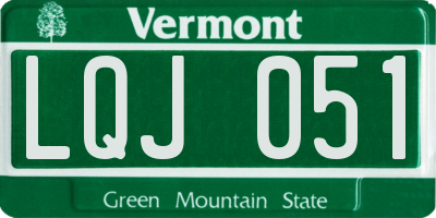 VT license plate LQJ051