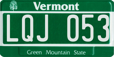 VT license plate LQJ053