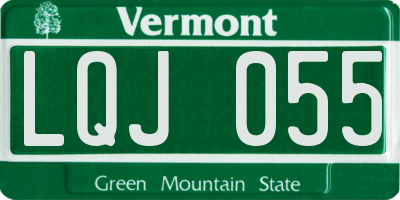 VT license plate LQJ055