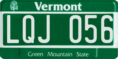 VT license plate LQJ056