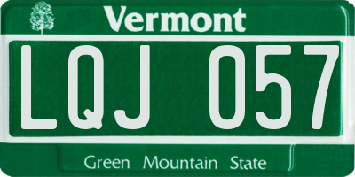 VT license plate LQJ057
