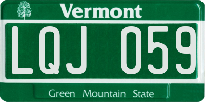 VT license plate LQJ059