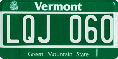 VT license plate LQJ060