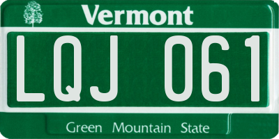 VT license plate LQJ061