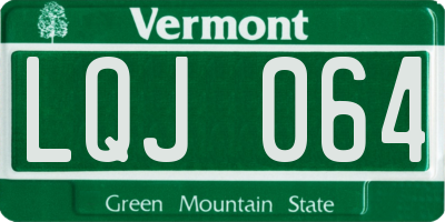 VT license plate LQJ064