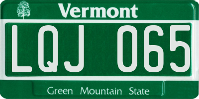 VT license plate LQJ065