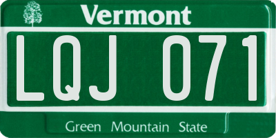 VT license plate LQJ071