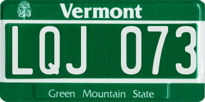 VT license plate LQJ073