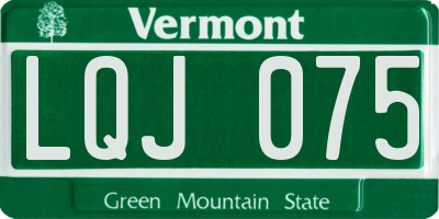 VT license plate LQJ075