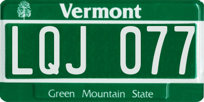 VT license plate LQJ077