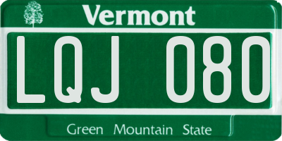 VT license plate LQJ080