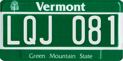 VT license plate LQJ081