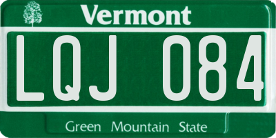 VT license plate LQJ084