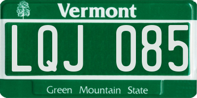 VT license plate LQJ085