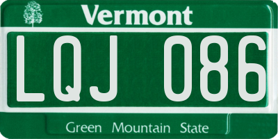 VT license plate LQJ086