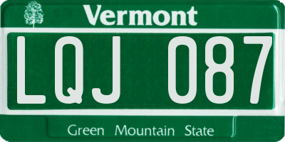 VT license plate LQJ087