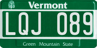 VT license plate LQJ089