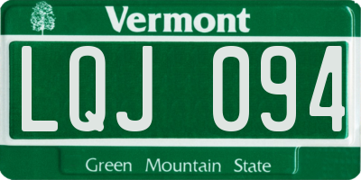 VT license plate LQJ094