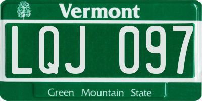 VT license plate LQJ097