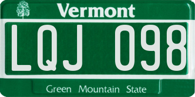 VT license plate LQJ098