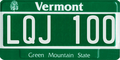 VT license plate LQJ100