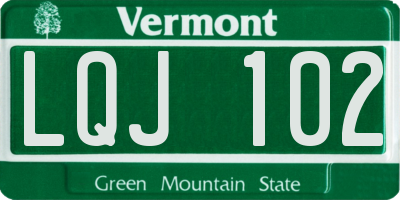 VT license plate LQJ102