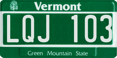 VT license plate LQJ103
