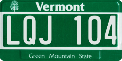 VT license plate LQJ104