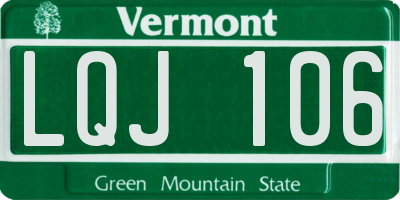 VT license plate LQJ106