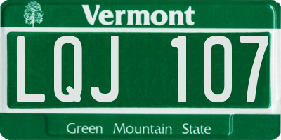 VT license plate LQJ107