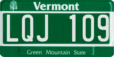 VT license plate LQJ109