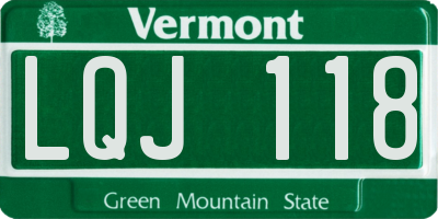 VT license plate LQJ118