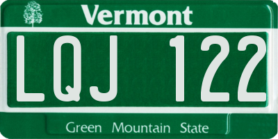 VT license plate LQJ122